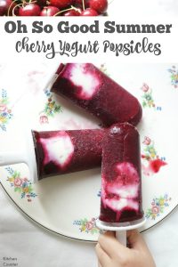Summer Cherry Yogurt Popsicles - How good are these delicious cherry popsicles. Creamy, sweet and tart. Simple to make. | Popsicle Recipe | Cherry Recipe | Homemade Popsicle |
