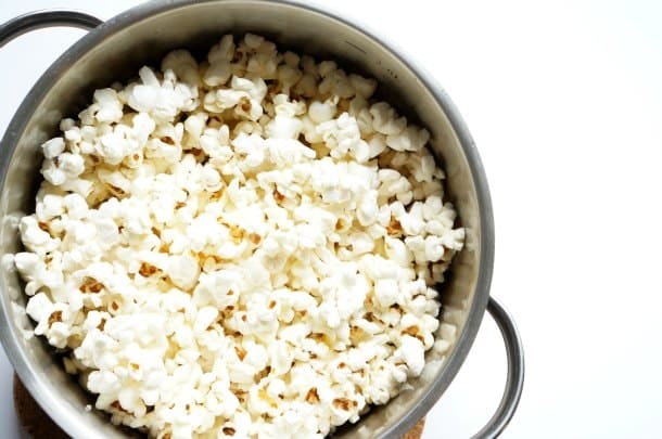popcorn popped in pot