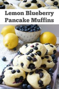 Simple Lemon Blueberry Pancakes - Bake up a batch of these simple pancake muffins on the weekend and the kids can enjoy them all week long. Bursting pops of blueberries make these a spectacular breakfast treat. | Family Breakfast Recipe | Blueberry Recipe | Pancake Recipe | Blueberry Pancake Recipe |