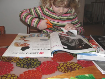 collage art cutting out of magazines