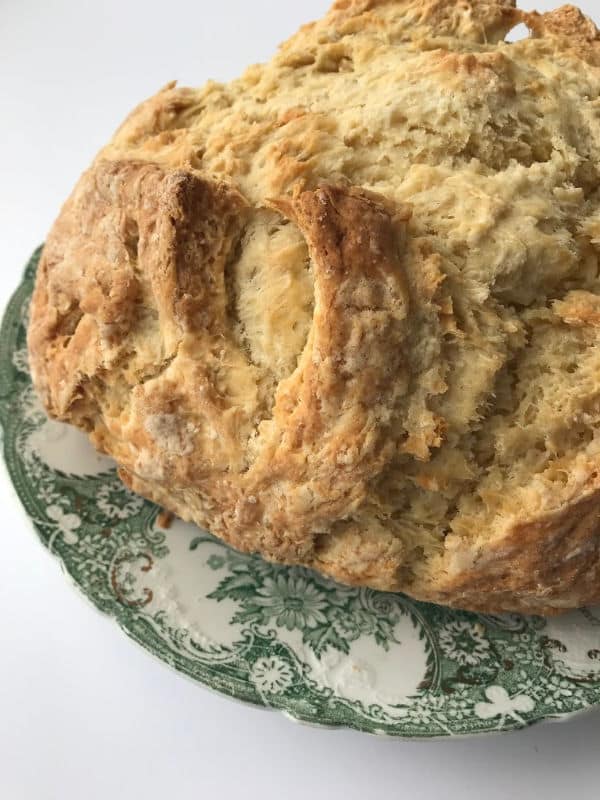 irish soda bread baked on plate
