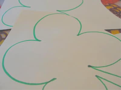 shamrock traced on construction paper