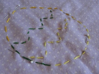 flannel fabric with easter egg embroidered on fabric