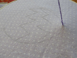 easter egg drawn on fabric with pencil