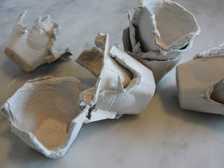egg cartons cut up