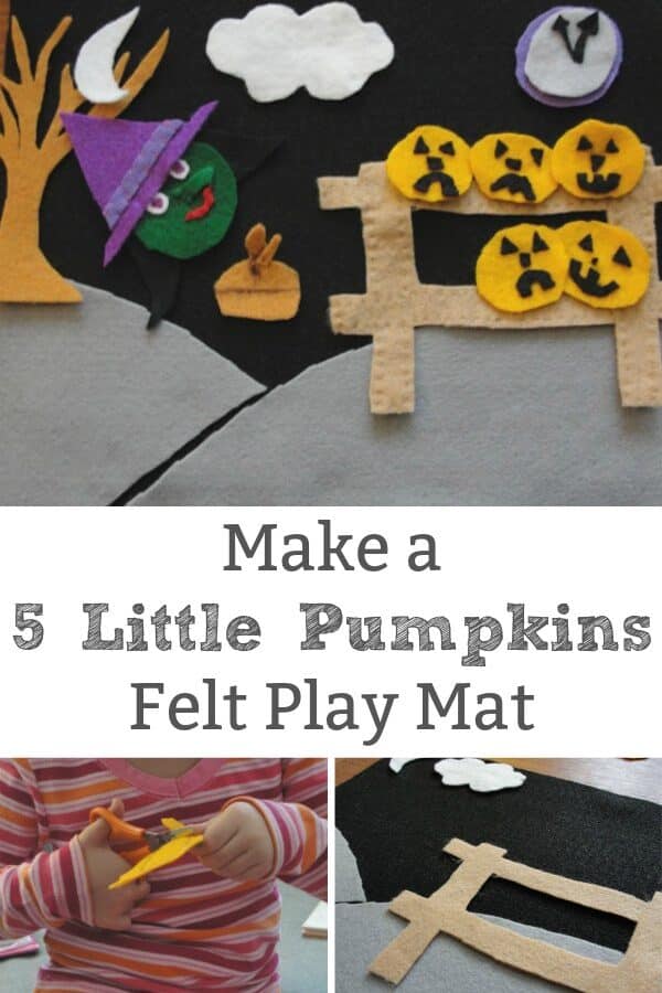 5 little pumpkins felt play mat