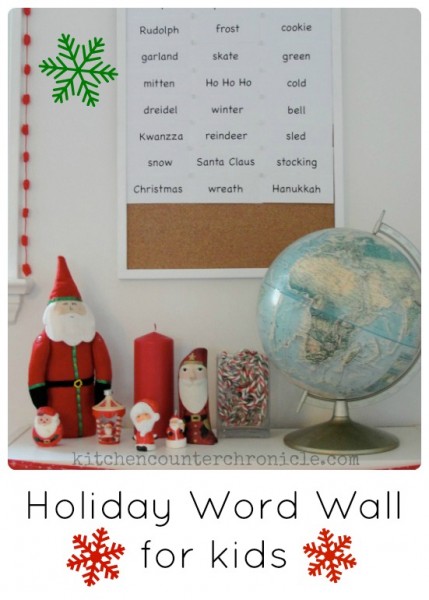 holiday word wall for kids