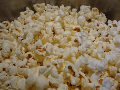 bowl of popped popcorn without any butter or salt