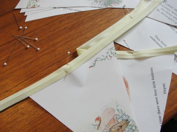 storybook bunting pinned baby shower