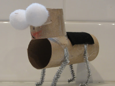 child made bug puppet