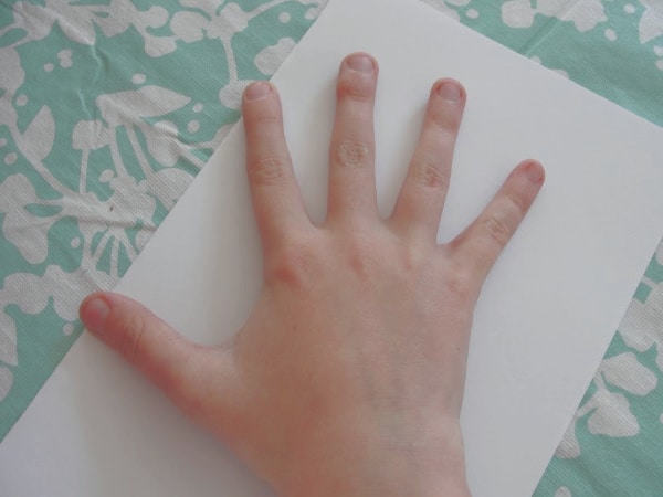 handprint father's day card hand on paper
