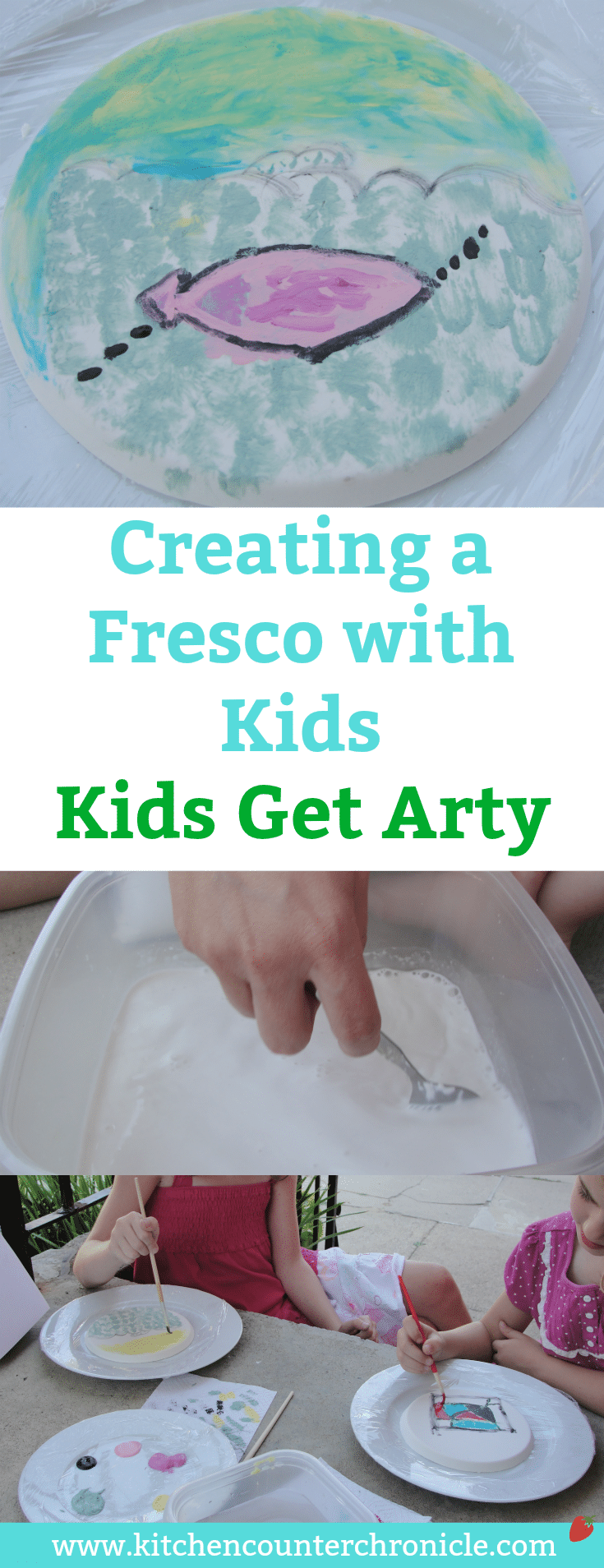 Creating a Fresco with Kids - A fun hands on art activity for kids. Painting plaster, just like DaVinci did. Step by Step instructions. | Art Project for Kids | Davinci for Kids | Painting Activity for Kids | Creative Arts for Kids | STEAM for Kids |