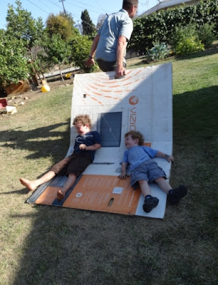 cardboard box raft