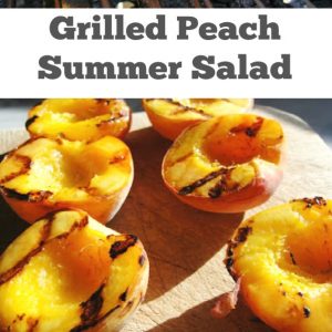 grilled peaches and candied pecans