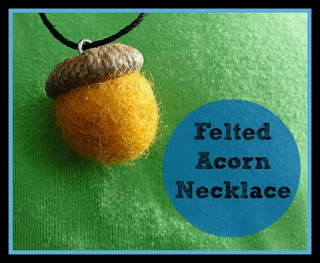 felted acron necklace