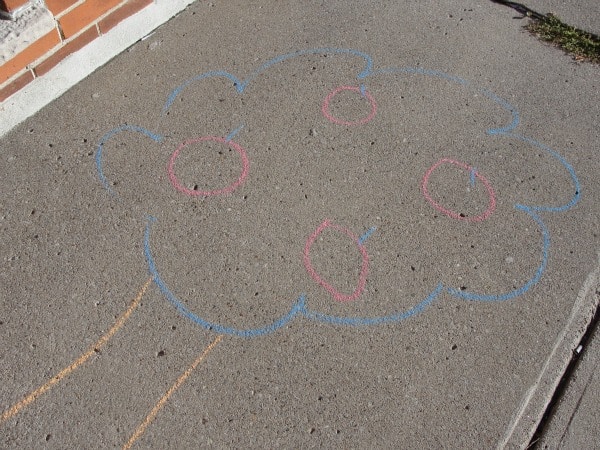 apple tree sidewalk chalk
