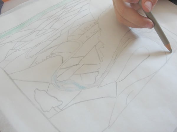child colouring david hockney picture