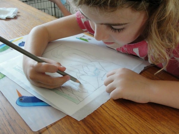 child colouring david hockney picture