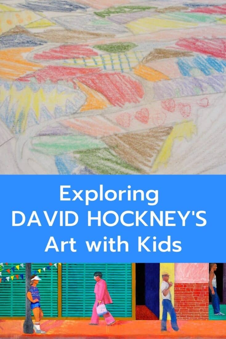 kid drawn david hockney inspired drawing with title