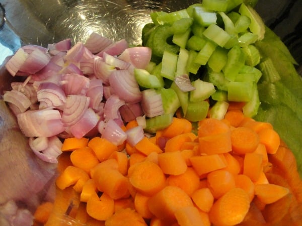 chopped vegetables