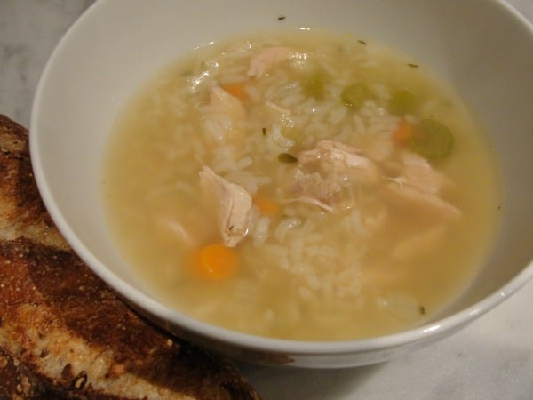 finished soup in bowl