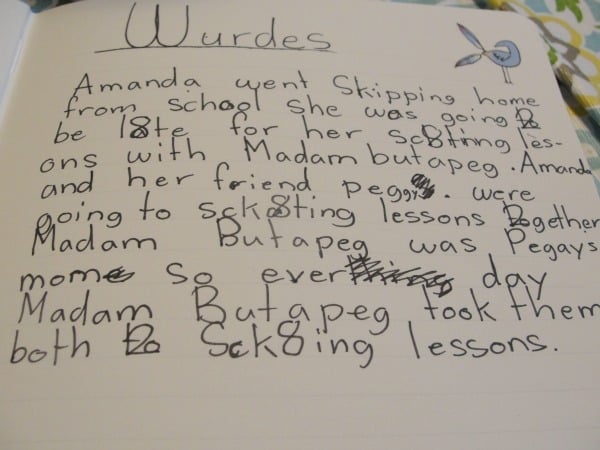 kid writing story