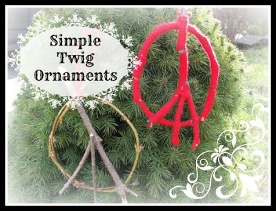 peace sign twig ornament