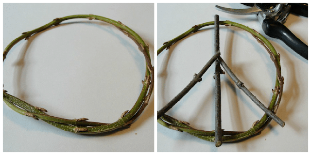 peace sign twigs