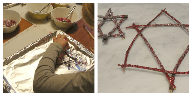 kids glittering star ornaments