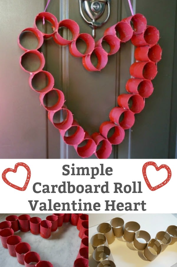 valentine heart cardboard roll