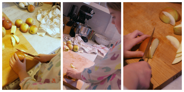 apple galette slicing apples