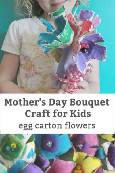 mother's day egg carton flower bouquet