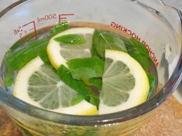 lemon, basil and mint tea