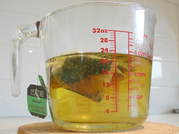 mint iced tea in glass jar