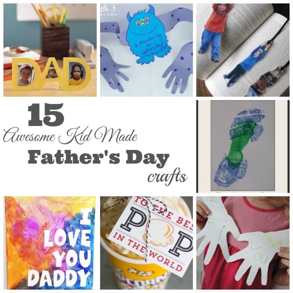 collage of Father's Day Crafts Kid Made