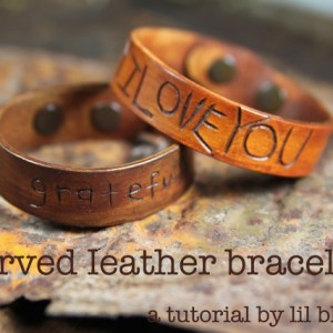 leather bracelet with "I love you Dad" carved in them