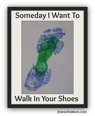 walk in dad's shoes footprint art