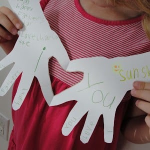 love dad card made with traced handprints
