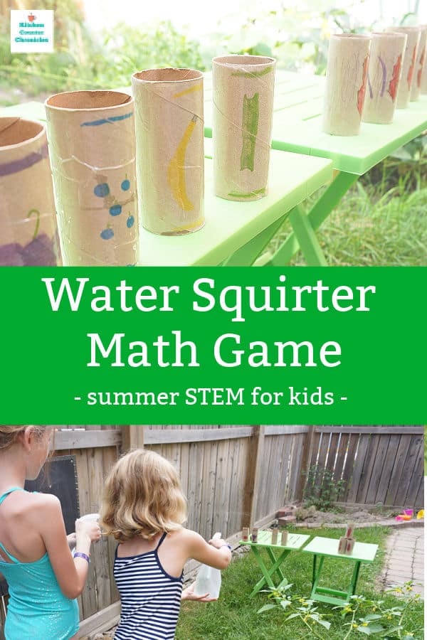 water squirter math game summer stem activity for kids