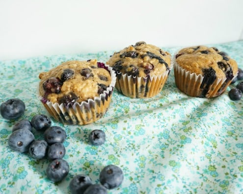 blueberry muffin recipe blueberry muffins on table