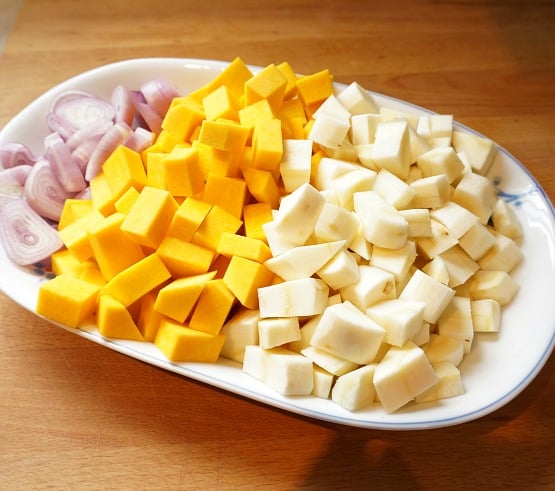 butternut squash and parsnip copped