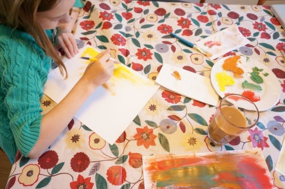child painting fall colours