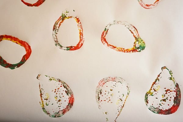 gourd stamping on paper