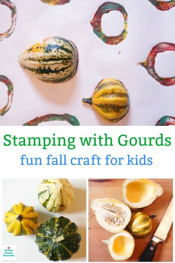 stamping with gourds fall craft for kids