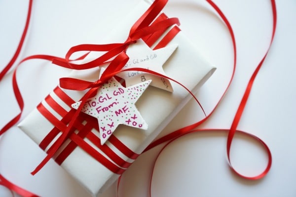 baking soda ornament gift tag