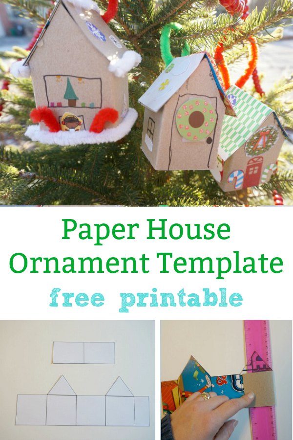 paper house ornament template free printable