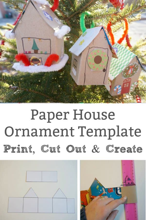 paper house ornament template free printable