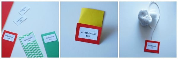 tea bag labelling collage