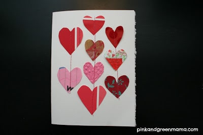 stitched heart valentine for older kids to make