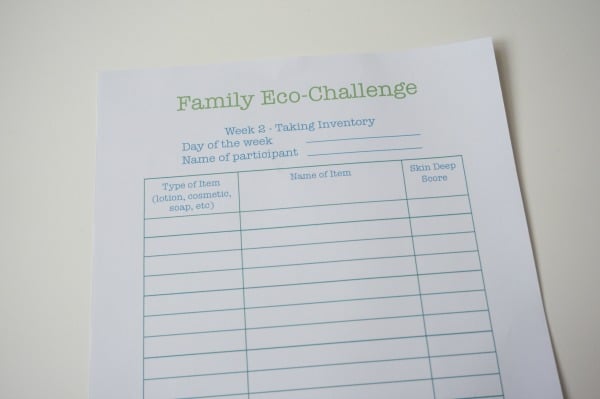family eco-challenge take inventory pic